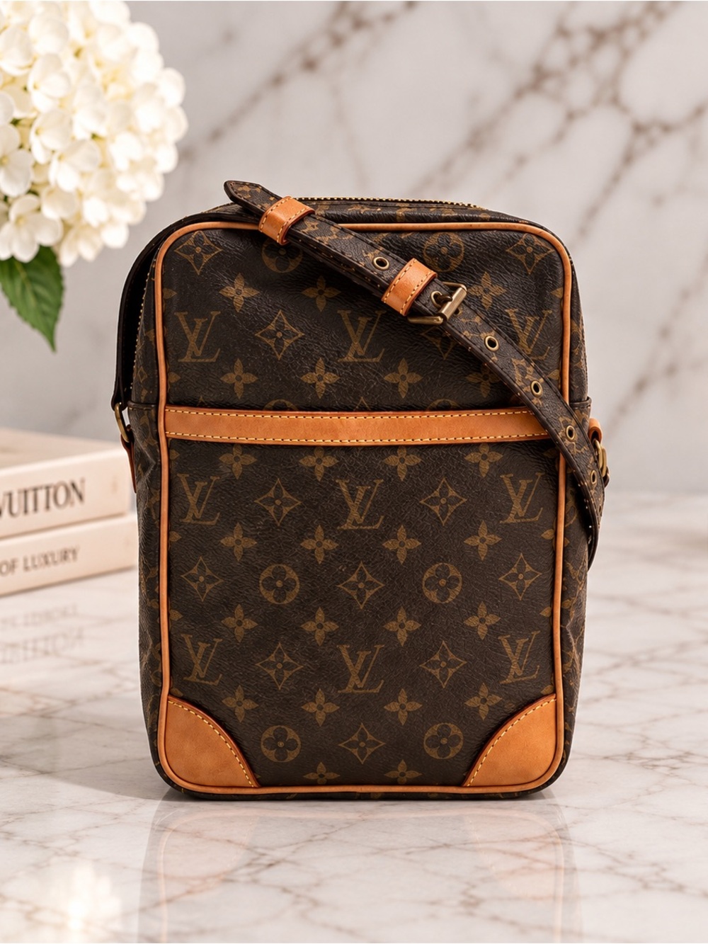 Louis Vuitton Monogram Vintage Danube MM Crossbody Bag Full Inclusion